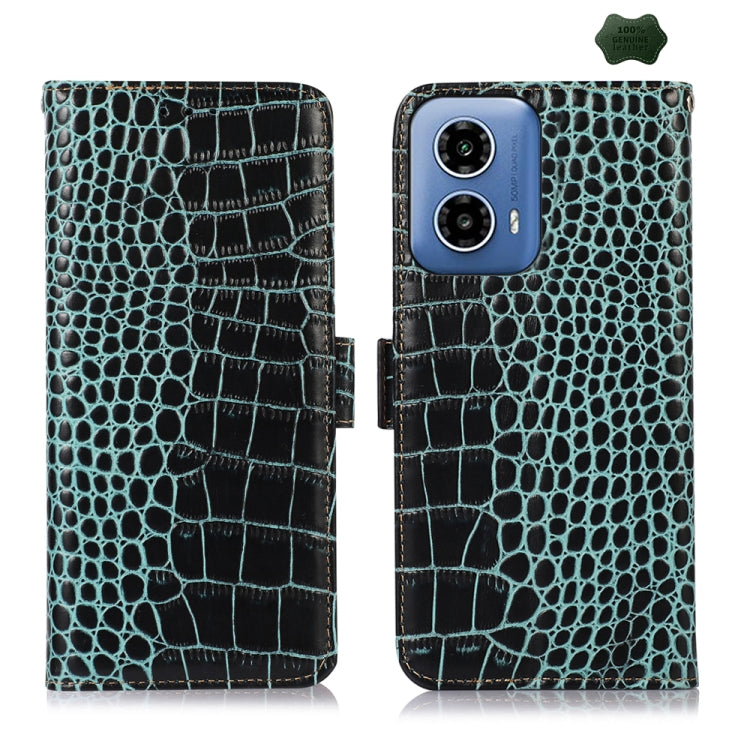 ซองใส่โทรศัพท์หนังวัวชั้นบนจระเข้, For Motorola Edge 50 Neo, For Motorola Moto G04 / G24, For Motorola Moto G34, For Motorola Moto G14 4G, For Motorola Moto G Power 2023