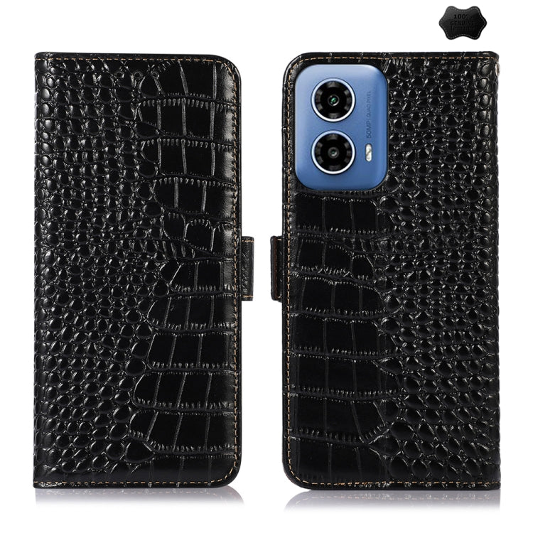 ซองใส่โทรศัพท์หนังวัวชั้นบนจระเข้, For Motorola Edge 50 Neo, For Motorola Moto G04 / G24, For Motorola Moto G34, For Motorola Moto G14 4G, For Motorola Moto G Power 2023
