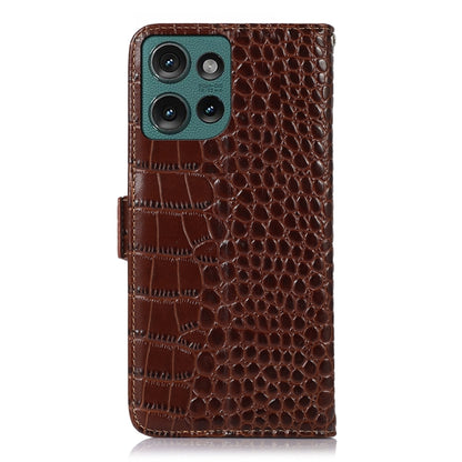 ซองใส่โทรศัพท์หนังวัวชั้นบนจระเข้, For Motorola Edge 50 Neo, For Motorola Moto G04 / G24, For Motorola Moto G34, For Motorola Moto G14 4G, For Motorola Moto G Power 2023