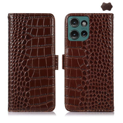 ซองใส่โทรศัพท์หนังวัวชั้นบนจระเข้, For Motorola Edge 50 Neo, For Motorola Moto G04 / G24, For Motorola Moto G34, For Motorola Moto G14 4G, For Motorola Moto G Power 2023
