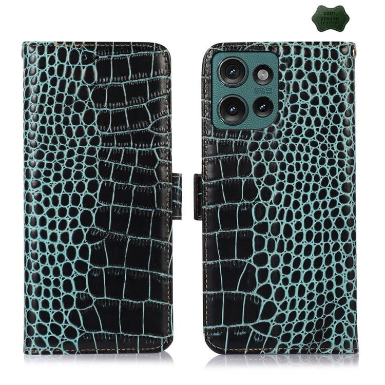 ซองใส่โทรศัพท์หนังวัวชั้นบนจระเข้, For Motorola Edge 50 Neo, For Motorola Moto G04 / G24, For Motorola Moto G34, For Motorola Moto G14 4G, For Motorola Moto G Power 2023