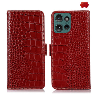 ซองใส่โทรศัพท์หนังวัวชั้นบนจระเข้, For Motorola Edge 50 Neo, For Motorola Moto G04 / G24, For Motorola Moto G34, For Motorola Moto G14 4G, For Motorola Moto G Power 2023