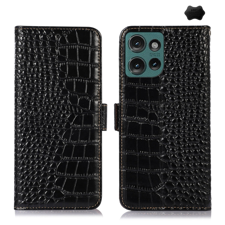 ซองใส่โทรศัพท์หนังวัวชั้นบนจระเข้, For Motorola Edge 50 Neo, For Motorola Moto G04 / G24, For Motorola Moto G34, For Motorola Moto G14 4G, For Motorola Moto G Power 2023