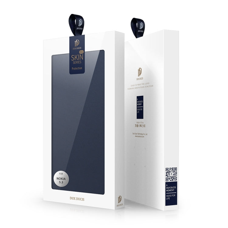 DUX DUCIS Skin Pro Series ซองหนัง PU + TPU แบบพลิกแนวนอนพร้อมตัวยึดและช่องเสียบการ์ด, For Nokia 5.3