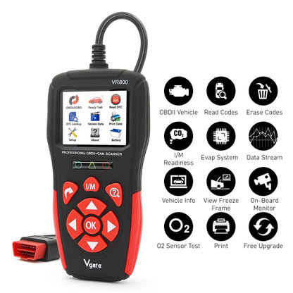 Vgate VR800 เครื่องอ่านรหัสรถยนต์ OBD2 เครื่องสแกนวินิจฉัย, Vgate VR800