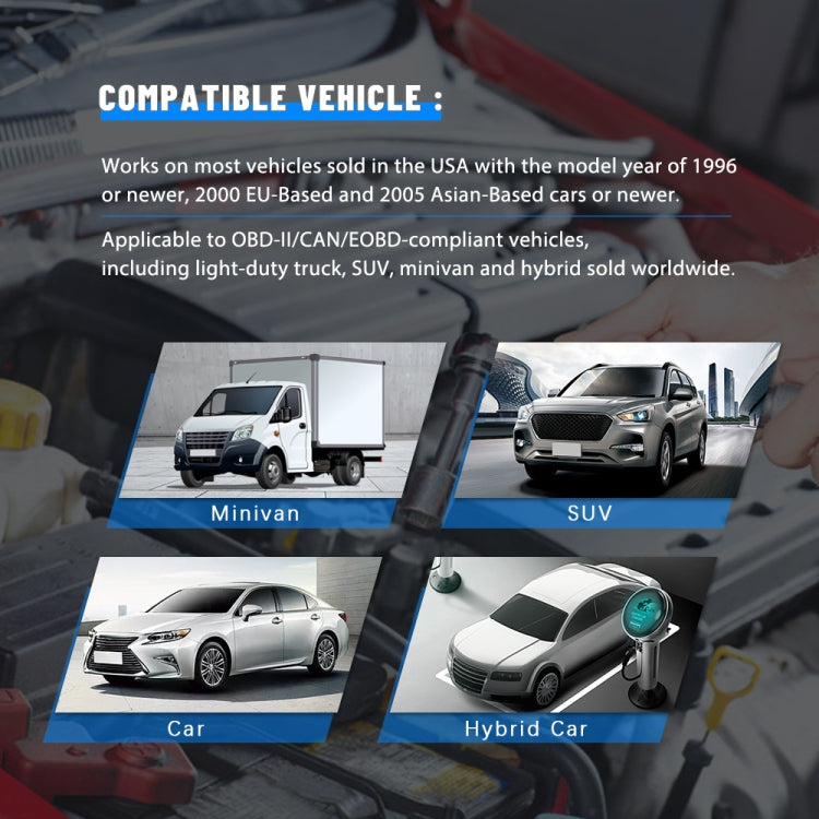 Vgate VR800 เครื่องอ่านรหัสรถยนต์ OBD2 เครื่องสแกนวินิจฉัย, Vgate VR800