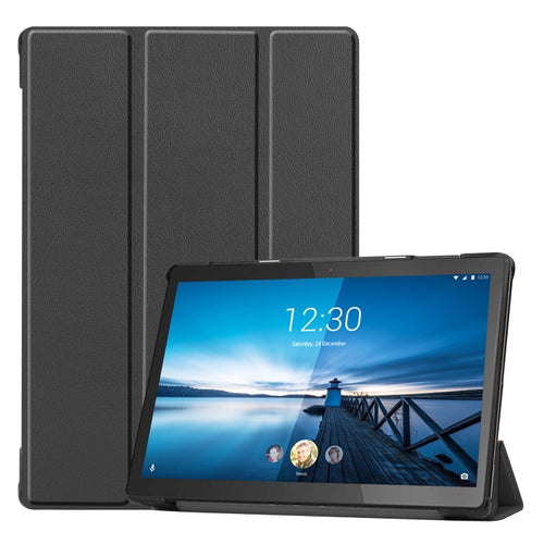 สำหรับ Lenovo M10 FHD REL TB-X605FC Custer Pattern ซองหนังพลิกแนวนอนสีบริสุทธิ์พร้อมตัวยึดสามพับและฟังก์ชั่นปลุก / นอน, For Lenovo M10 FHD REL TB-X605FC