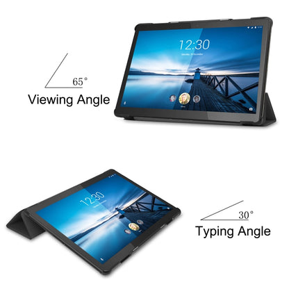 สำหรับ Lenovo M10 FHD REL TB-X605FC Custer Pattern ซองหนังพลิกแนวนอนสีบริสุทธิ์พร้อมตัวยึดสามพับและฟังก์ชั่นปลุก / นอน, For Lenovo M10 FHD REL TB-X605FC