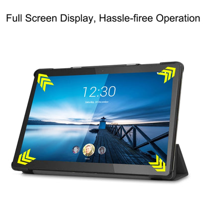 สำหรับ Lenovo M10 FHD REL TB-X605FC Custer Pattern ซองหนังพลิกแนวนอนสีบริสุทธิ์พร้อมตัวยึดสามพับและฟังก์ชั่นปลุก / นอน, For Lenovo M10 FHD REL TB-X605FC
