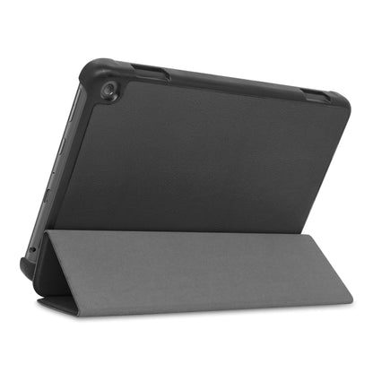 สำหรับ Kindle Fire HD 8 (2020) รูปแบบคัสเตอร์ซองหนังพลิกแนวนอนสีบริสุทธิ์พร้อมตัวยึดสามพับและฟังก์ชั่นปลุก / นอน, For Kindle Fire HD 8 (2020)