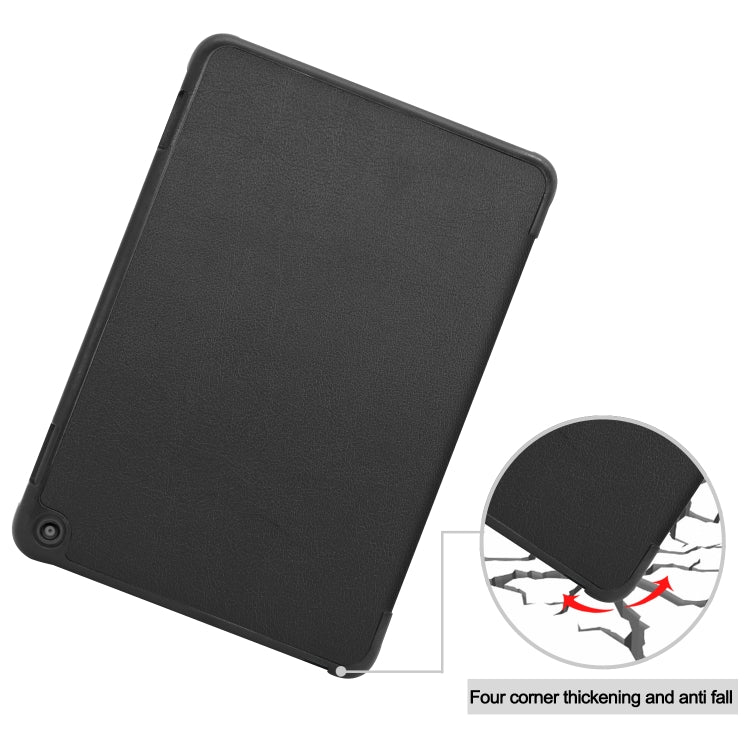 สำหรับ Kindle Fire HD 8 (2020) รูปแบบคัสเตอร์ซองหนังพลิกแนวนอนสีบริสุทธิ์พร้อมตัวยึดสามพับและฟังก์ชั่นปลุก / นอน, For Kindle Fire HD 8 (2020)