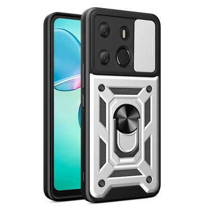 การออกแบบฝาครอบกล้องแบบเลื่อนเคสป้องกัน TPU + PC, For Tecno Pop 7 Pro / Spark Go 2023