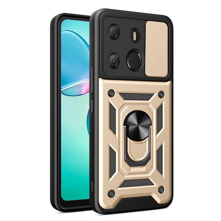 การออกแบบฝาครอบกล้องแบบเลื่อนเคสป้องกัน TPU + PC, For Tecno Pop 7 Pro / Spark Go 2023