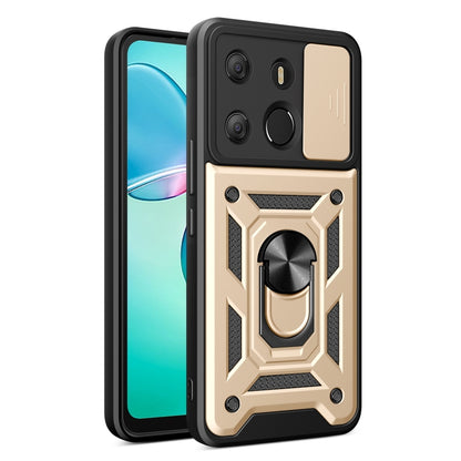 การออกแบบฝาครอบกล้องแบบเลื่อนเคสป้องกัน TPU + PC, For Tecno Pop 7 Pro / Spark Go 2023