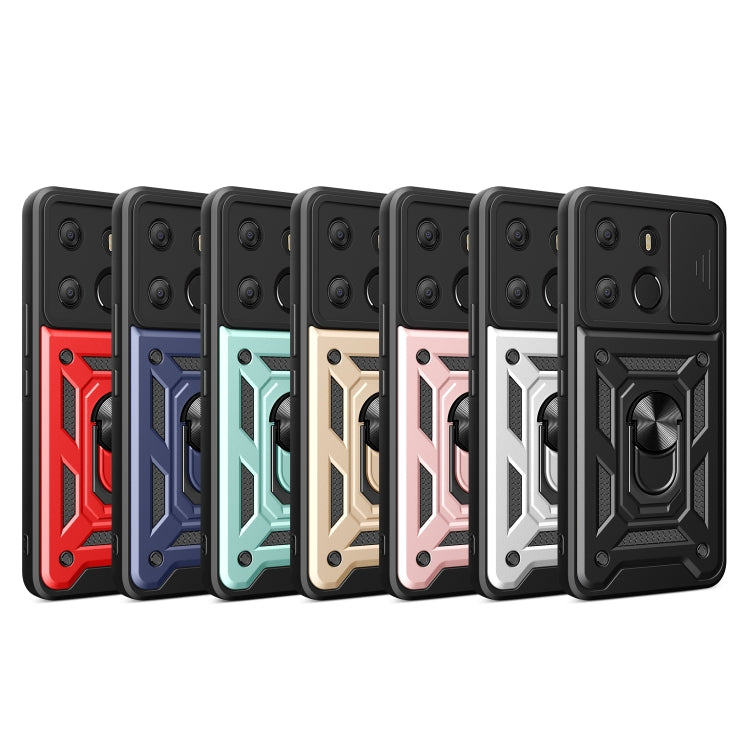 การออกแบบฝาครอบกล้องแบบเลื่อนเคสป้องกัน TPU + PC, For Tecno Pop 7 Pro / Spark Go 2023
