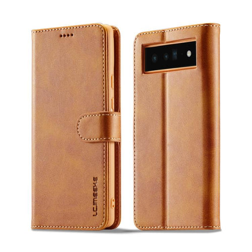 LC.IMEEKE ซองโทรศัพท์หนังพลิกแนวนอนเนื้อลูกวัว, For Google Pixel 6a
