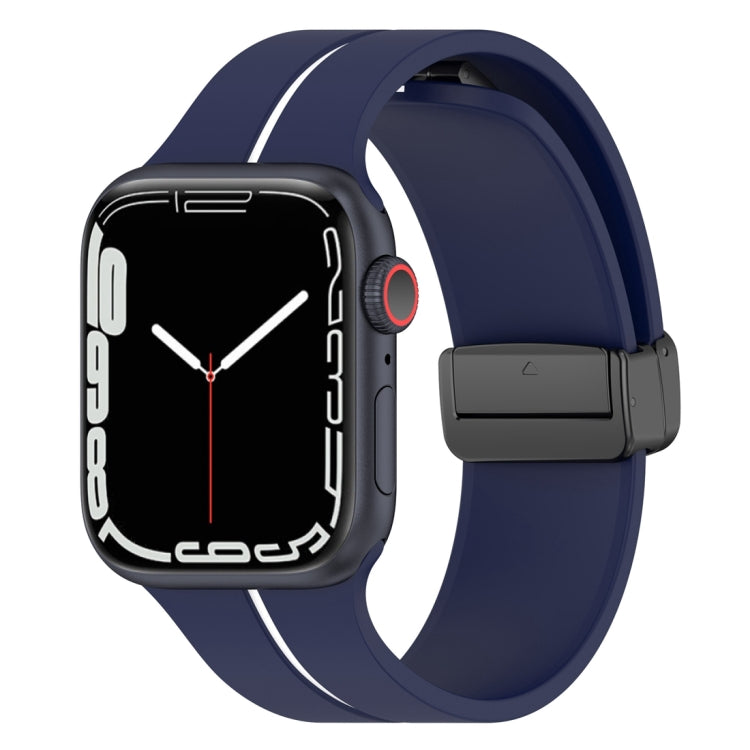 สายนาฬิกาซิลิโคนหัวเข็มขัดพับสองสี, For Apple Watch SE 40mm, For Apple Watch SE 44mm, For Apple Watch 6 40mm, For Apple Watch 6 44mm