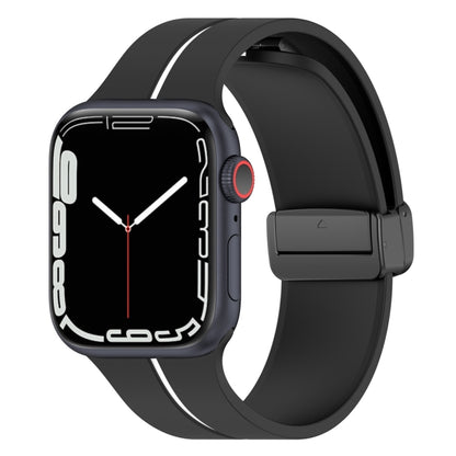 สายนาฬิกาซิลิโคนหัวเข็มขัดพับสองสี, For Apple Watch 9 45mm, For Apple Watch 9 41mm