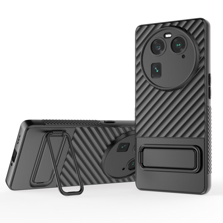 เคสโทรศัพท์ TPU เนื้อหยักพร้อมฟิล์มเลนส์, For OPPO Find X6 5G