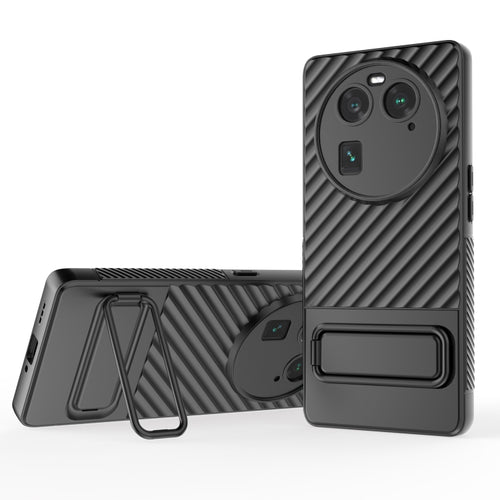เคสโทรศัพท์ TPU เนื้อหยักพร้อมฟิล์มเลนส์, For OPPO Find X6 5G