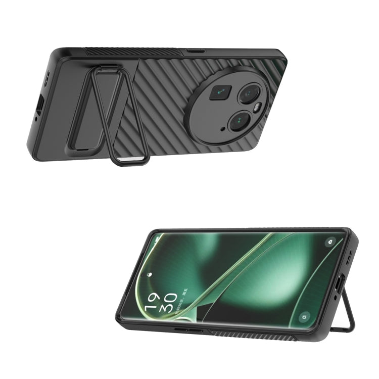 เคสโทรศัพท์ TPU เนื้อหยักพร้อมฟิล์มเลนส์, For OPPO Find X6 5G