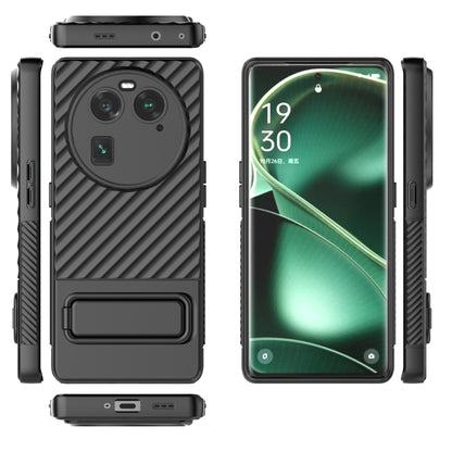 เคสโทรศัพท์ TPU เนื้อหยักพร้อมฟิล์มเลนส์, For OPPO Find X6 5G