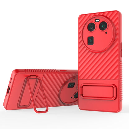 เคสโทรศัพท์ TPU เนื้อหยักพร้อมฟิล์มเลนส์, For OPPO Find X6 5G