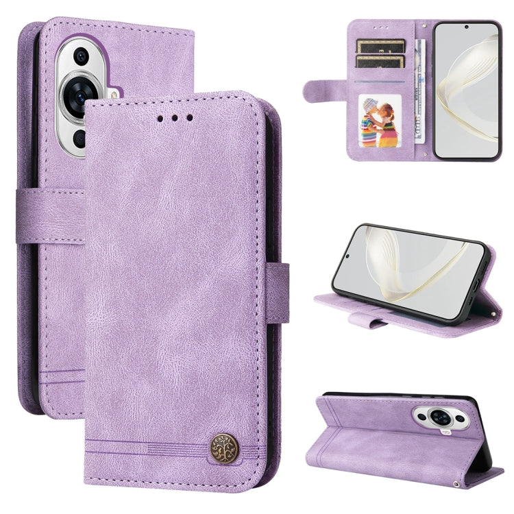 เคสโทรศัพท์หนังปุ่มโลหะ Skin Feel Life Tree, For Huawei Enjoy 60X, For Huawei nova 11 Pro, For Huawei nova 11