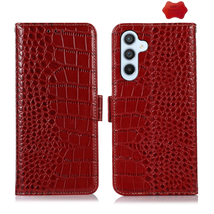 ซองใส่โทรศัพท์หนังวัวชั้นบนจระเข้, For Samsung Galaxy M54 5G, For Samsung Galaxy M34 5G, For Samsung Galaxy S24 Ultra, For Samsung Galaxy A35 5G, For Samsung Galaxy A55 5G, For Samsung Galaxy Xcover 7, For Samsung Galaxy S24+, For Samsung Galaxy S24   ...