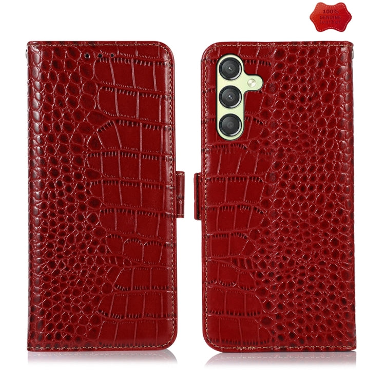ซองใส่โทรศัพท์หนังวัวชั้นบนจระเข้, For Samsung Galaxy M54 5G, For Samsung Galaxy M34 5G, For Samsung Galaxy S24 Ultra, For Samsung Galaxy A35 5G, For Samsung Galaxy A55 5G, For Samsung Galaxy Xcover 7, For Samsung Galaxy S24+, For Samsung Galaxy S24   ...