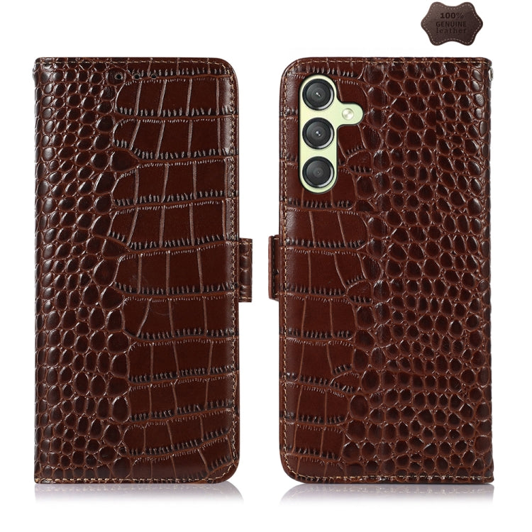 ซองใส่โทรศัพท์หนังวัวชั้นบนจระเข้, For Samsung Galaxy M54 5G, For Samsung Galaxy M34 5G, For Samsung Galaxy S24 Ultra, For Samsung Galaxy A35 5G, For Samsung Galaxy A55 5G, For Samsung Galaxy Xcover 7, For Samsung Galaxy S24+, For Samsung Galaxy S24   ...