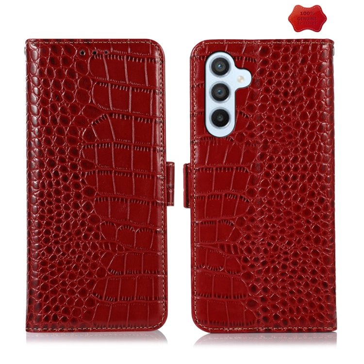 ซองใส่โทรศัพท์หนังวัวชั้นบนจระเข้, For Samsung Galaxy M54 5G, For Samsung Galaxy M34 5G, For Samsung Galaxy S24 Ultra, For Samsung Galaxy A35 5G, For Samsung Galaxy A55 5G, For Samsung Galaxy Xcover 7, For Samsung Galaxy S24+, For Samsung Galaxy S24   ...