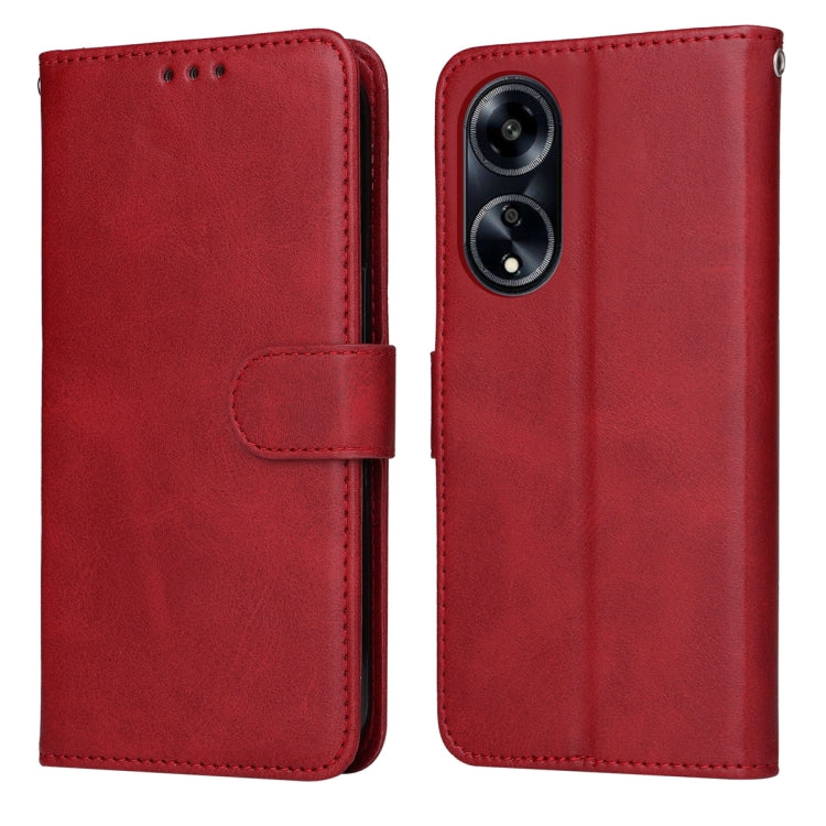 เคสโทรศัพท์หนังพลิกเนื้อลูกวัวคลาสสิก, For OPPO A58 4G, For OPPO Reno10 5G / Reno10 Pro 5G Global, For OPPO A78 4G, For OPPO Find X8 Pro, For OPPO Find X6 Pro, For OPPO Find X6, For OPPO A1 5G, For OPPO A79 5G