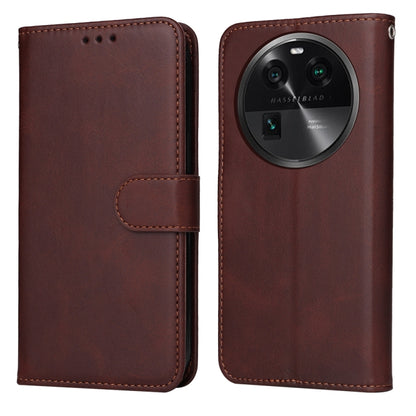 เคสโทรศัพท์หนังพลิกเนื้อลูกวัวคลาสสิก, For OPPO A58 4G, For OPPO Reno10 5G / Reno10 Pro 5G Global, For OPPO A78 4G, For OPPO Find X8 Pro, For OPPO Find X6 Pro, For OPPO Find X6, For OPPO A1 5G, For OPPO A79 5G