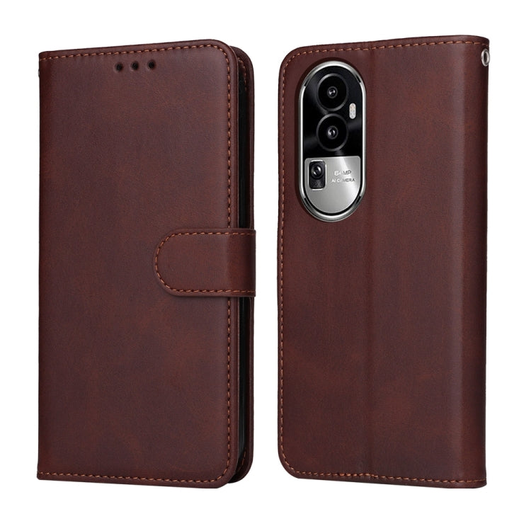 เคสโทรศัพท์หนังพลิกเนื้อลูกวัวคลาสสิก, For OPPO A58 4G, For OPPO Reno10 5G / Reno10 Pro 5G Global, For OPPO A78 4G, For OPPO Find X8 Pro, For OPPO Find X6 Pro, For OPPO Find X6, For OPPO A1 5G, For OPPO A79 5G