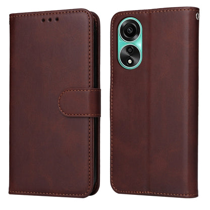 เคสโทรศัพท์หนังพลิกเนื้อลูกวัวคลาสสิก, For OPPO A58 4G, For OPPO Reno10 5G / Reno10 Pro 5G Global, For OPPO A78 4G, For OPPO Find X8 Pro, For OPPO Find X6 Pro, For OPPO Find X6, For OPPO A1 5G, For OPPO A79 5G