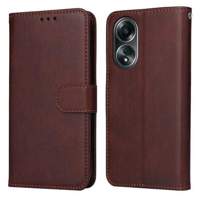 เคสโทรศัพท์หนังพลิกเนื้อลูกวัวคลาสสิก, For OPPO A58 4G, For OPPO Reno10 5G / Reno10 Pro 5G Global, For OPPO A78 4G, For OPPO Find X8 Pro, For OPPO Find X6 Pro, For OPPO Find X6, For OPPO A1 5G, For OPPO A79 5G
