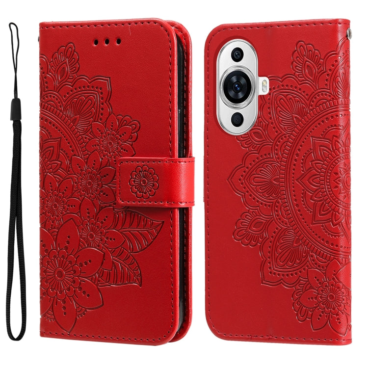 เคสโทรศัพท์หนังลายนูนดอกไม้ 7 กลีบ, For Huawei nova 11 Pro, For Huawei nova 11