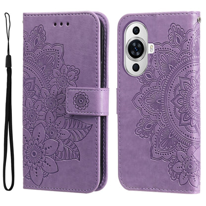 เคสโทรศัพท์หนังลายนูนดอกไม้ 7 กลีบ, For Huawei nova 11 Pro, For Huawei nova 11