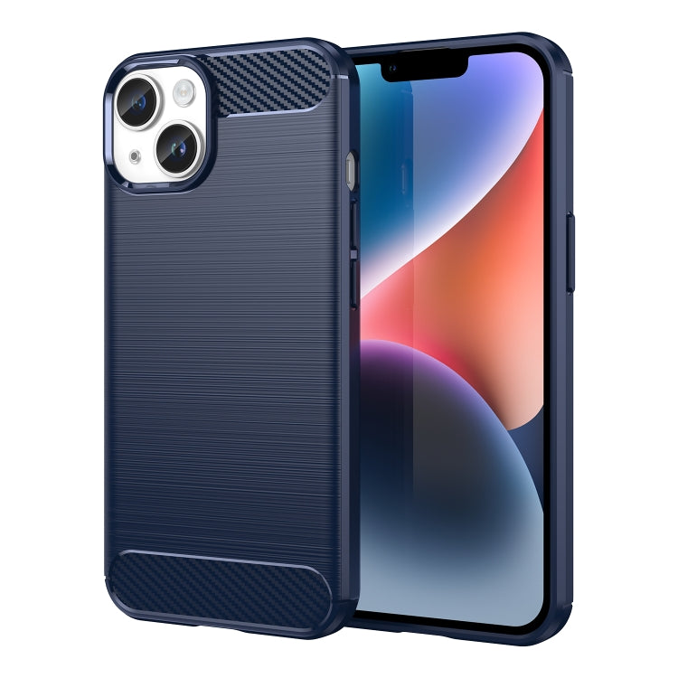 เคสโทรศัพท์ TPU คาร์บอนไฟเบอร์พื้นผิวแปรง, For iPhone 15, For iPhone 15 Plus, For iPhone 15 Pro, For iPhone 15 Pro Max