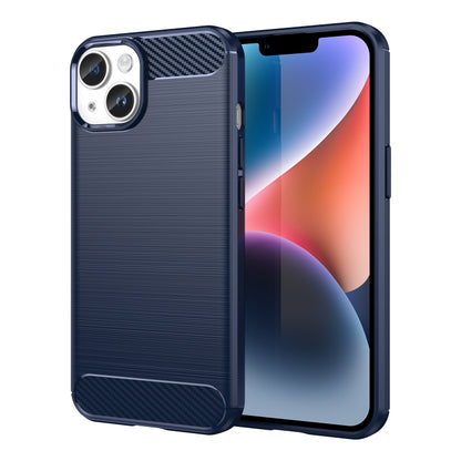 เคสโทรศัพท์ TPU คาร์บอนไฟเบอร์พื้นผิวแปรง, For iPhone 15, For iPhone 15 Plus, For iPhone 15 Pro, For iPhone 15 Pro Max