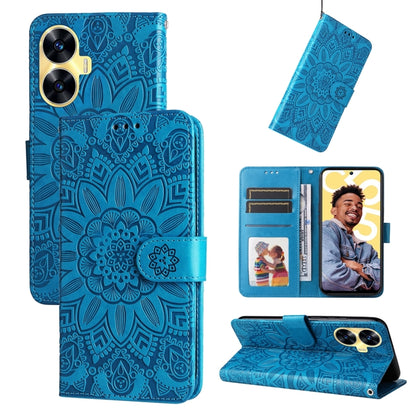 เคสโทรศัพท์หนังลายดอกทานตะวัน, For Realme 12 Pro+, For Realme C67 4G Global, For Realme C67 Global / 11 5G Taiwan Version, For Realme 11 4G Global, For Realme C53 / Narzo N53, For Realme 11, For Realme 11 Pro / 11 Pro+, For Realme C65 4G, For Realme C55