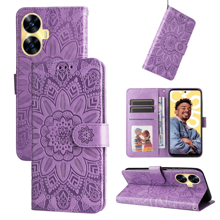 เคสโทรศัพท์หนังลายดอกทานตะวัน, For Realme 12 Pro+, For Realme C67 4G Global, For Realme C67 Global / 11 5G Taiwan Version, For Realme 11 4G Global, For Realme C53 / Narzo N53, For Realme 11, For Realme 11 Pro / 11 Pro+, For Realme C65 4G, For Realme C55