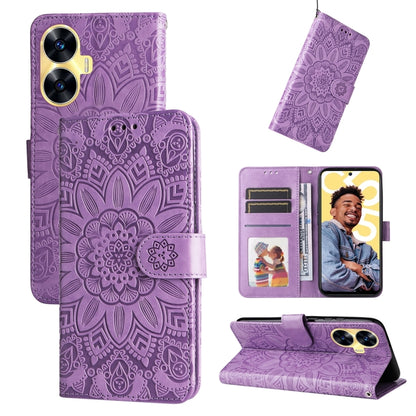 เคสโทรศัพท์หนังลายดอกทานตะวัน, For Realme 12 Pro+, For Realme C67 4G Global, For Realme C67 Global / 11 5G Taiwan Version, For Realme 11 4G Global, For Realme C53 / Narzo N53, For Realme 11, For Realme 11 Pro / 11 Pro+, For Realme C65 4G, For Realme C55