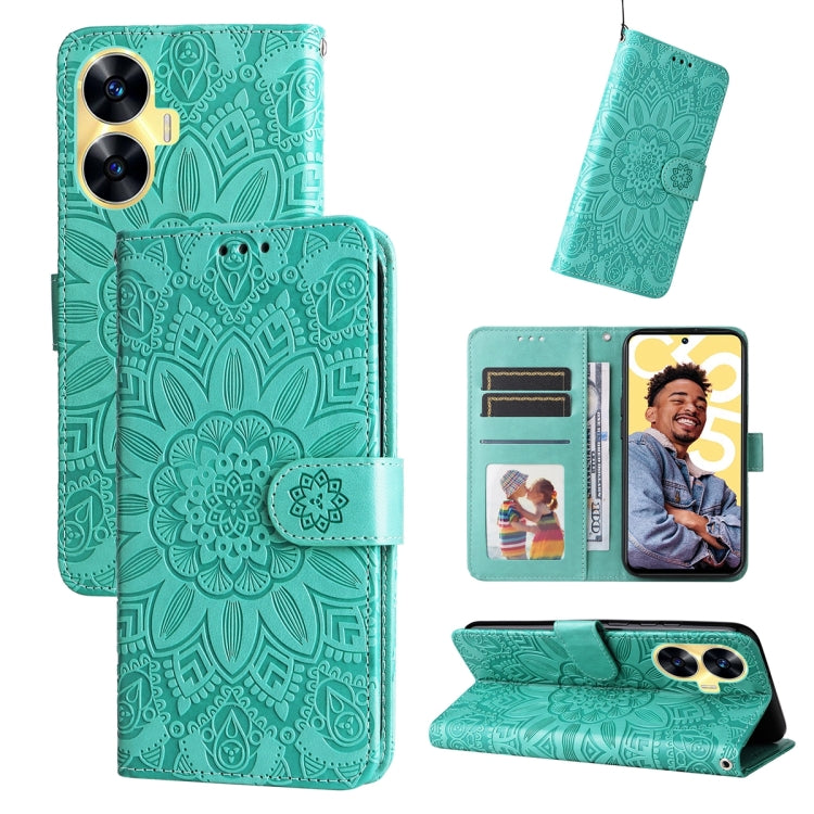 เคสโทรศัพท์หนังลายดอกทานตะวัน, For Realme 12 Pro+, For Realme C67 4G Global, For Realme C67 Global / 11 5G Taiwan Version, For Realme 11 4G Global, For Realme C53 / Narzo N53, For Realme 11, For Realme 11 Pro / 11 Pro+, For Realme C65 4G, For Realme C55