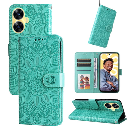 เคสโทรศัพท์หนังลายดอกทานตะวัน, For Realme 12 Pro+, For Realme C67 4G Global, For Realme C67 Global / 11 5G Taiwan Version, For Realme 11 4G Global, For Realme C53 / Narzo N53, For Realme 11, For Realme 11 Pro / 11 Pro+, For Realme C65 4G, For Realme C55