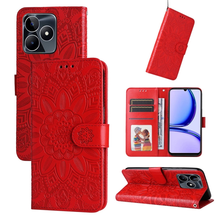 เคสโทรศัพท์หนังลายดอกทานตะวัน, For Realme 12 Pro+, For Realme C67 4G Global, For Realme C67 Global / 11 5G Taiwan Version, For Realme 11 4G Global, For Realme C53 / Narzo N53, For Realme 11, For Realme 11 Pro / 11 Pro+, For Realme C65 4G, For Realme C55