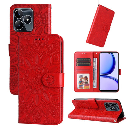 เคสโทรศัพท์หนังลายดอกทานตะวัน, For Realme 12 Pro+, For Realme C67 4G Global, For Realme C67 Global / 11 5G Taiwan Version, For Realme 11 4G Global, For Realme C53 / Narzo N53, For Realme 11, For Realme 11 Pro / 11 Pro+, For Realme C65 4G, For Realme C55
