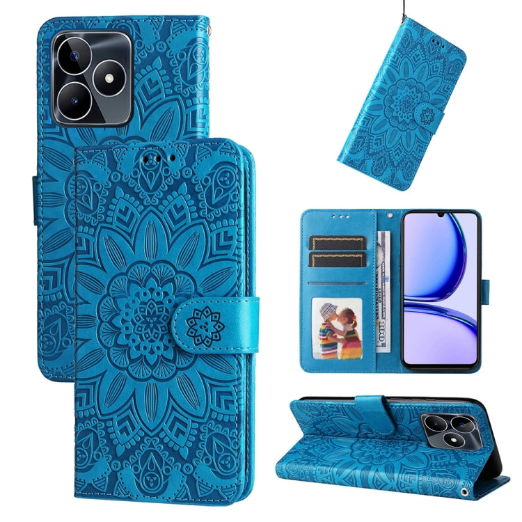 เคสโทรศัพท์หนังลายดอกทานตะวัน, For Realme 12 Pro+, For Realme C67 4G Global, For Realme C67 Global / 11 5G Taiwan Version, For Realme 11 4G Global, For Realme C53 / Narzo N53, For Realme 11, For Realme 11 Pro / 11 Pro+, For Realme C65 4G, For Realme C55