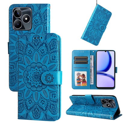 เคสโทรศัพท์หนังลายดอกทานตะวัน, For Realme 12 Pro+, For Realme C67 4G Global, For Realme C67 Global / 11 5G Taiwan Version, For Realme 11 4G Global, For Realme C53 / Narzo N53, For Realme 11, For Realme 11 Pro / 11 Pro+, For Realme C65 4G, For Realme C55